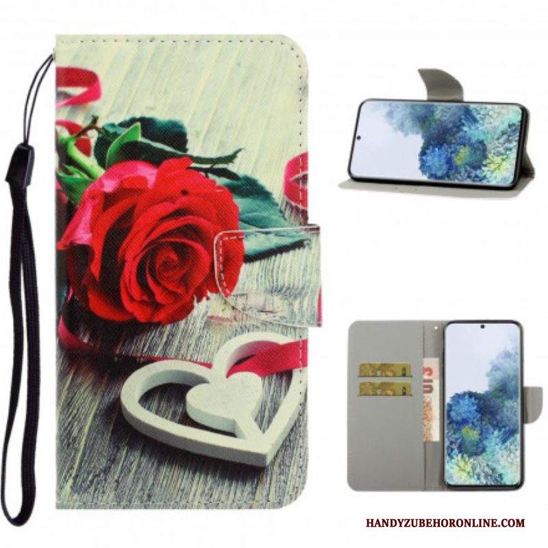 Custodia in pelle Samsung Galaxy S21 Ultra 5G Fiori Strappy Colorati