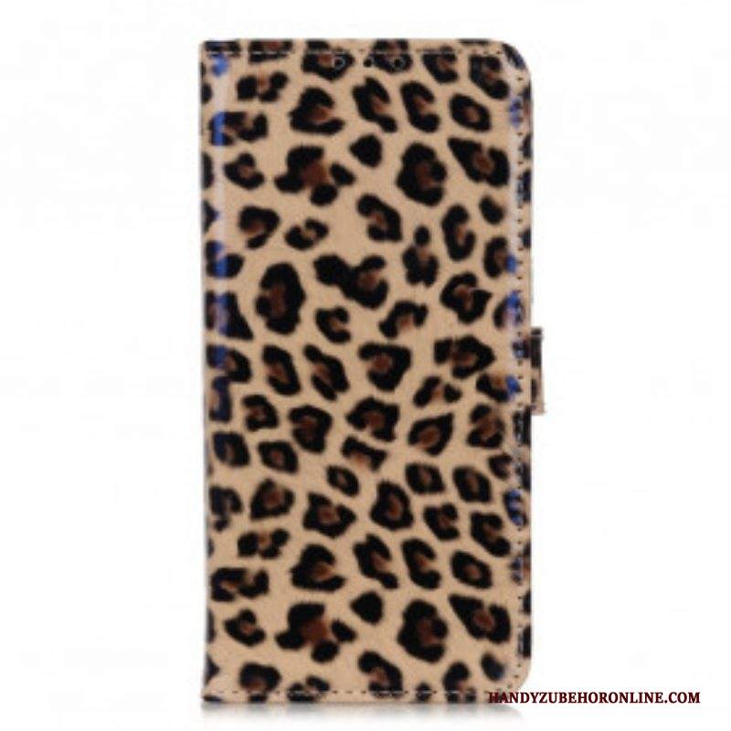 Custodia in pelle Samsung Galaxy S21 Ultra 5G Leopardo Semplice