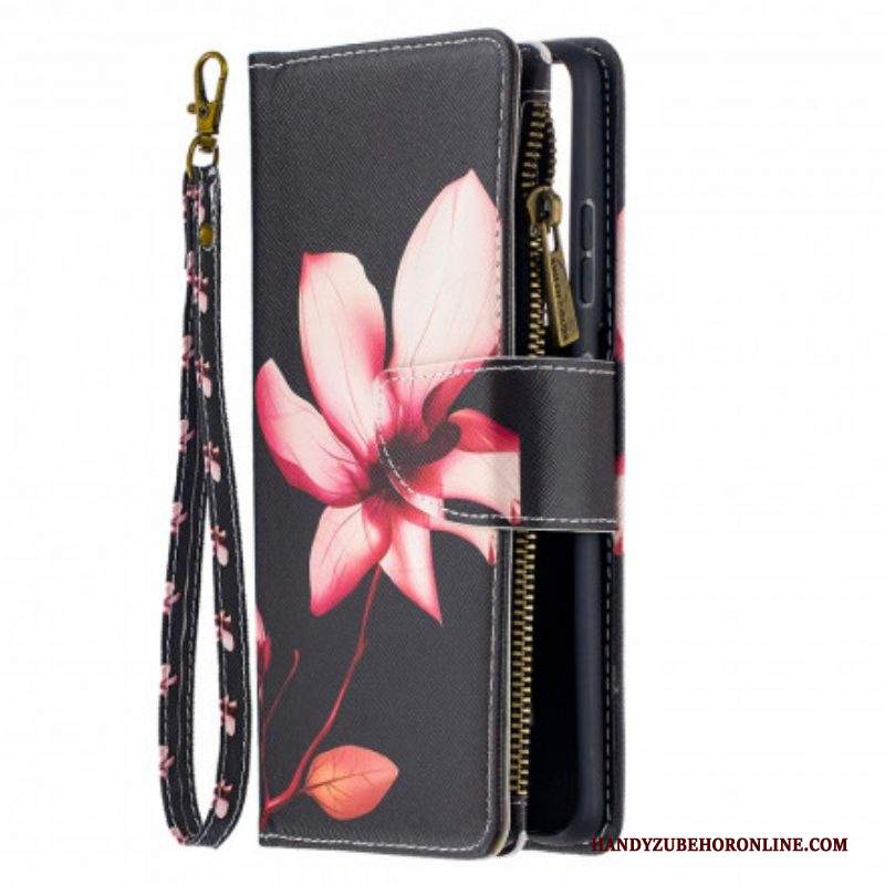 Custodia in pelle Samsung Galaxy S21 Ultra 5G Tasca Con Zip A Fiore