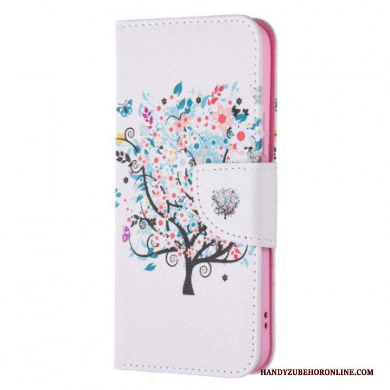 Custodia in pelle Samsung Galaxy S22 5G Albero Fiorito