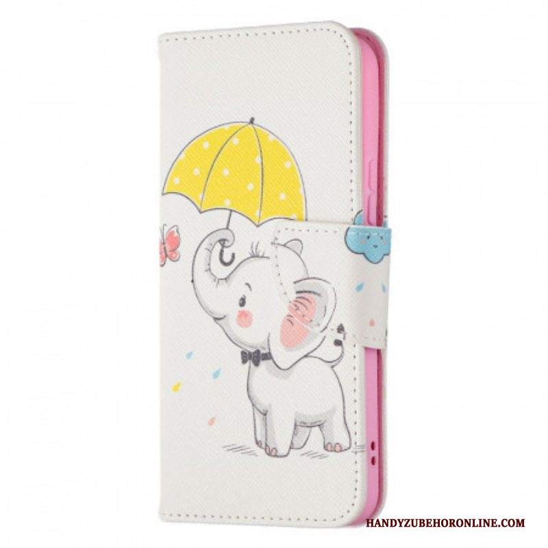 Custodia in pelle Samsung Galaxy S22 5G Cucciolo Di Elefante