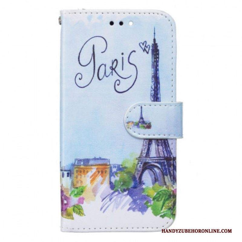 Custodia in pelle Samsung Galaxy S22 5G Dipingere Parigi