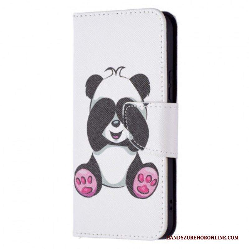 Custodia in pelle Samsung Galaxy S22 5G Divertimento Panda