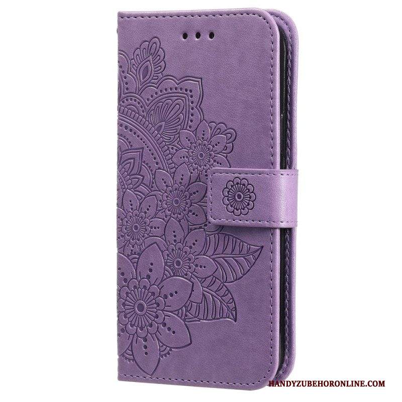 Custodia in pelle Samsung Galaxy S22 5G Fiore Mandala