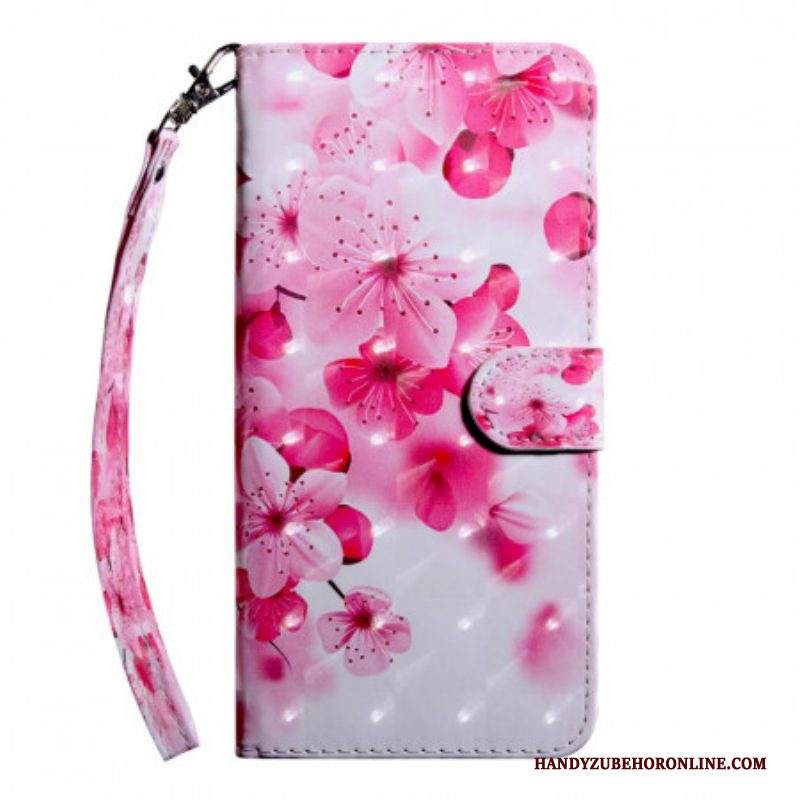 Custodia in pelle Samsung Galaxy S22 5G Fiori Rosa