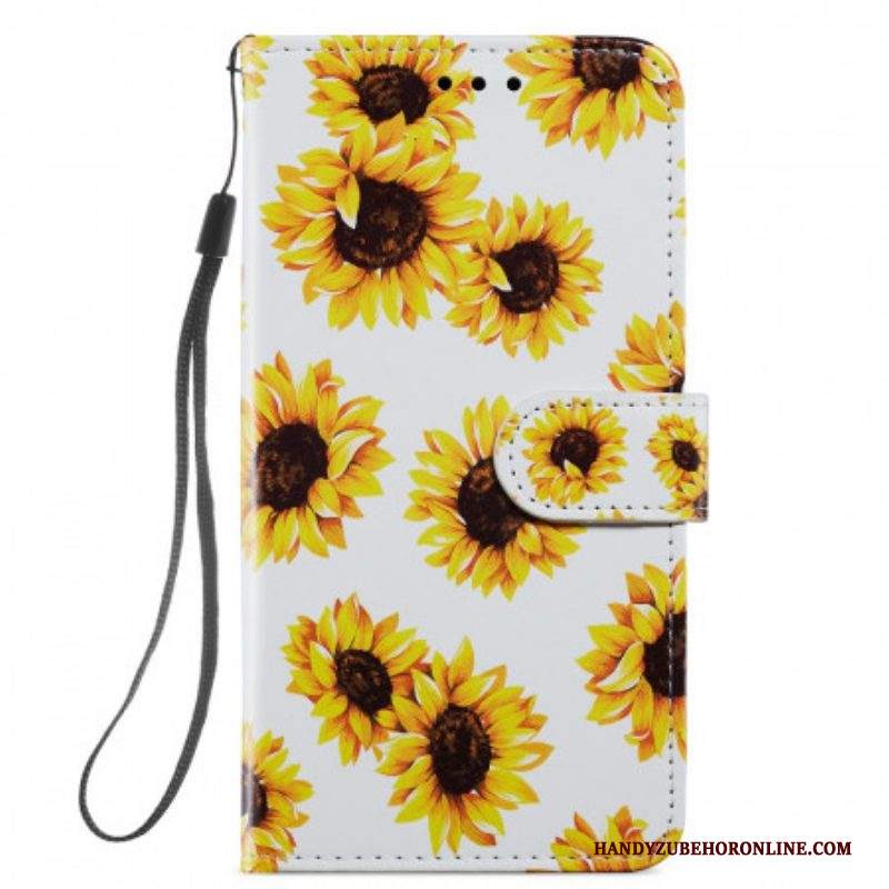 Custodia in pelle Samsung Galaxy S22 5G Girasoli