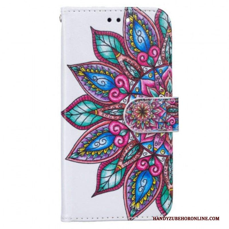 Custodia in pelle Samsung Galaxy S22 5G Mandala Disegnato