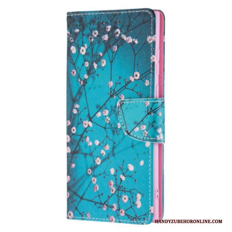 Custodia in pelle Samsung Galaxy S22 Ultra 5G Albero In Fiore