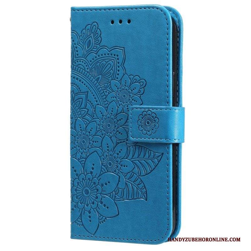 Custodia in pelle Samsung Galaxy S22 Ultra 5G Fiore Mandala