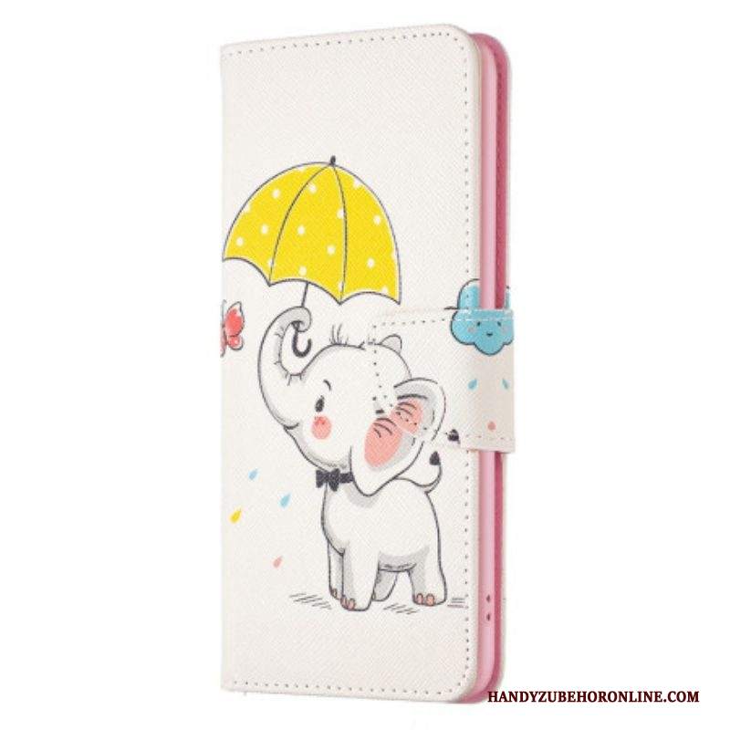 Custodia in pelle Samsung Galaxy S23 5G Cucciolo Di Elefante