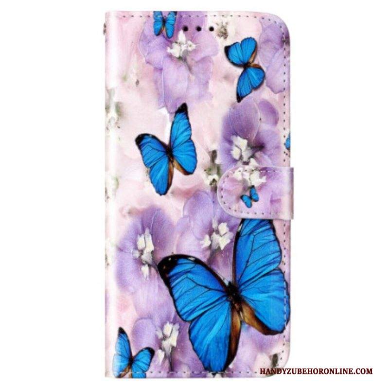 Custodia in pelle Samsung Galaxy S23 5G Farfalle Perizoma Colorate