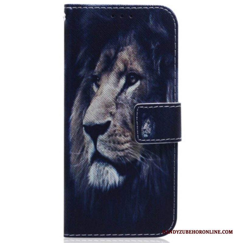 Custodia in pelle Samsung Galaxy S23 5G Leone Sognante