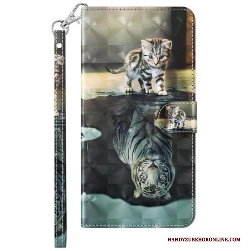 Custodia in pelle Samsung Galaxy S23 5G Sogno Di Gattino Strappy