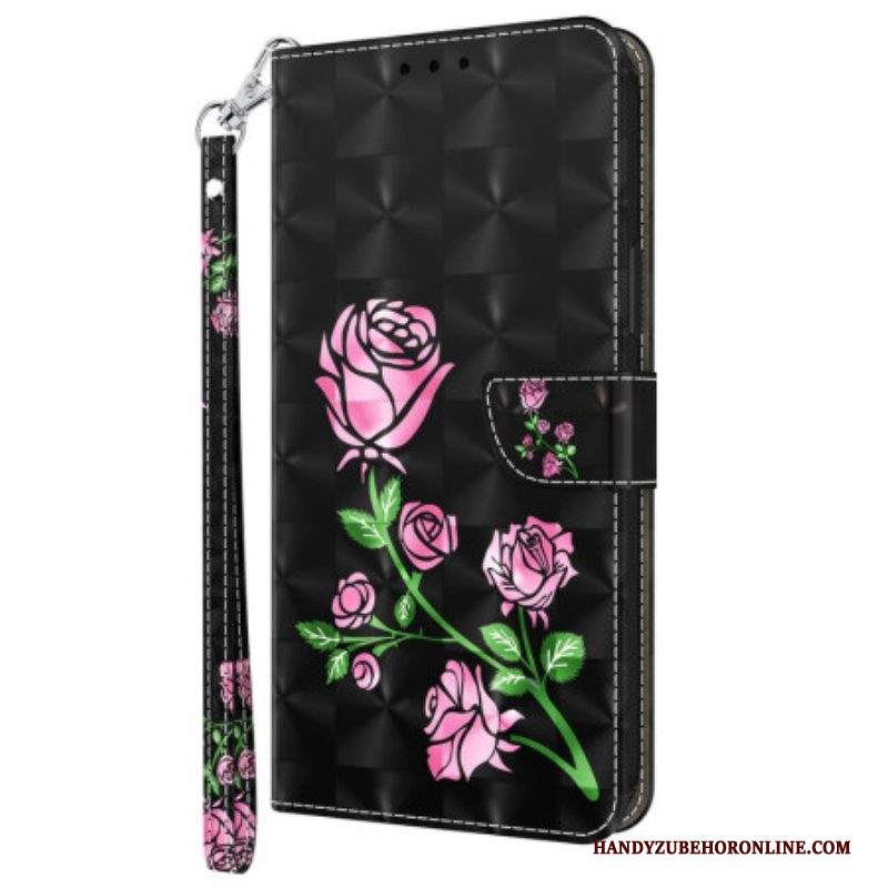 Custodia in pelle Samsung Galaxy S23 5G Strappy Grafico Rosa