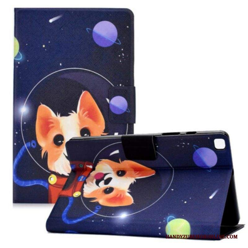 Custodia in pelle Samsung Galaxy Tab A7 Lite Cane Spaziale