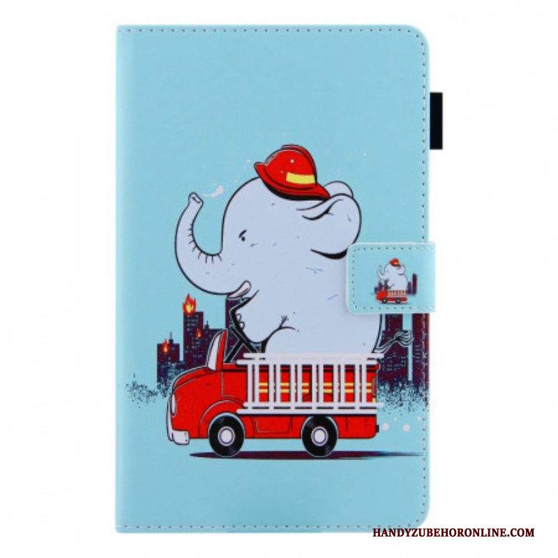 Custodia in pelle Samsung Galaxy Tab A8 (2021) Elefante Pompiere