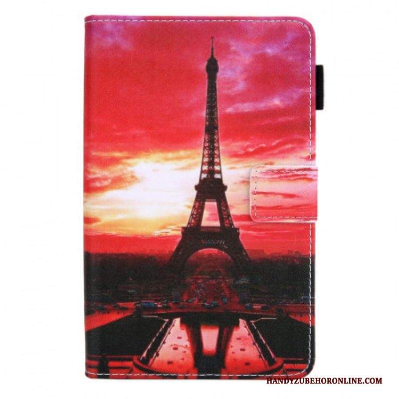 Custodia in pelle Samsung Galaxy Tab A8 (2021) Torre Eiffel Al Tramonto