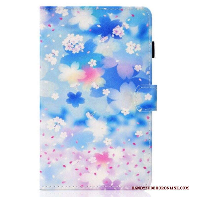 Custodia in pelle Samsung Galaxy Tab S8 / Tab S7 Fiori Dell'acquerello