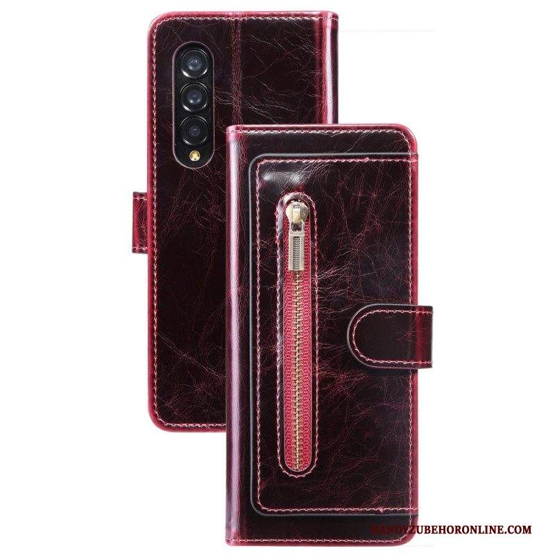 Custodia in pelle Samsung Galaxy Z Fold 4 Multitasche In Ecopelle