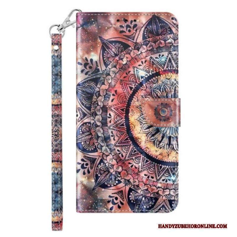 Custodia in pelle Sony Xperia 1 IV Mandala Con Cinghie Colorate