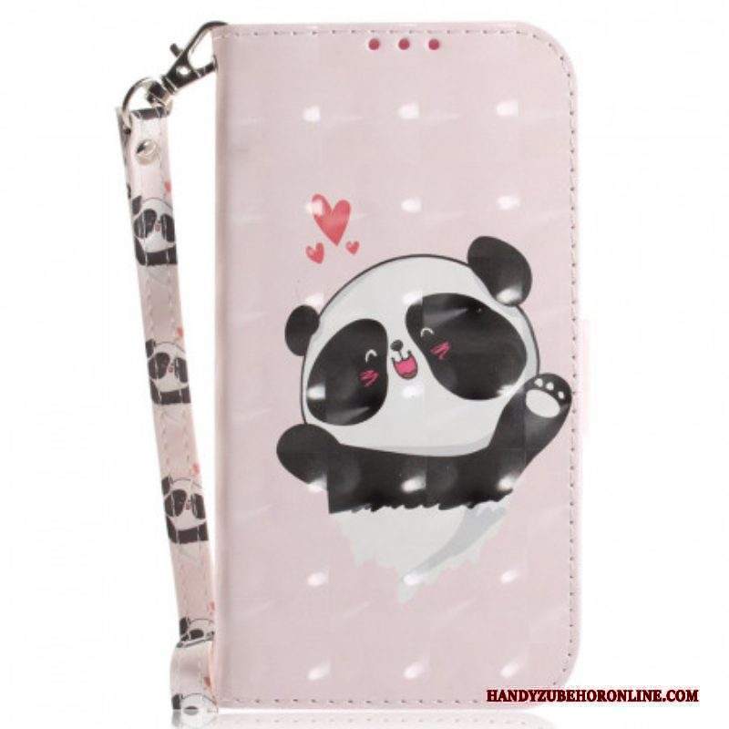 Custodia in pelle Sony Xperia 1 IV Piccolo Panda Con Cinturino