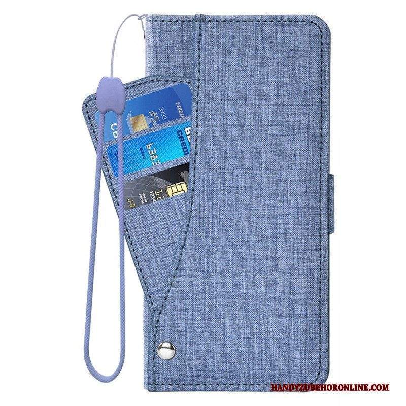 Custodia in pelle Sony Xperia 5 IV Jeans Con Portacarte Girevole