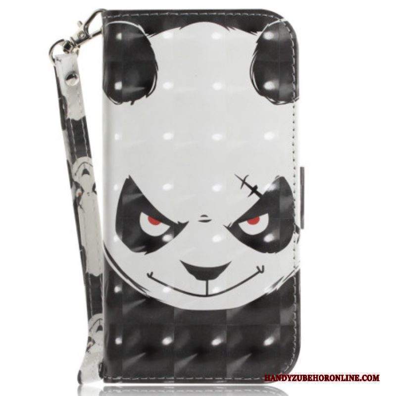 Custodia in pelle Xiaomi 12 / 12X Panda Arrabbiato Con Cordino