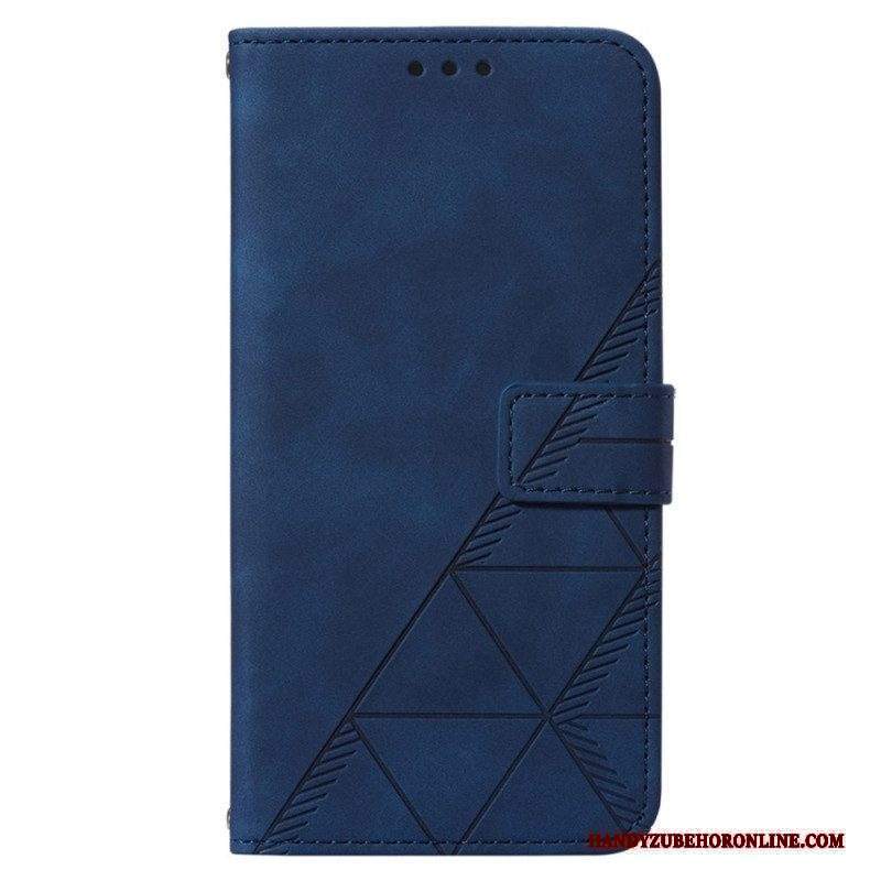 Custodia in pelle Xiaomi 12 Lite Triangoli Con Cordino