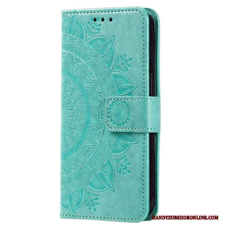 Custodia in pelle Xiaomi 13 Lite Mandala Sole Con Cordino