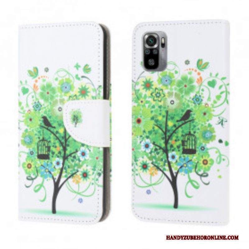 Custodia in pelle Xiaomi Redmi Note 10 / 10S Albero Verde