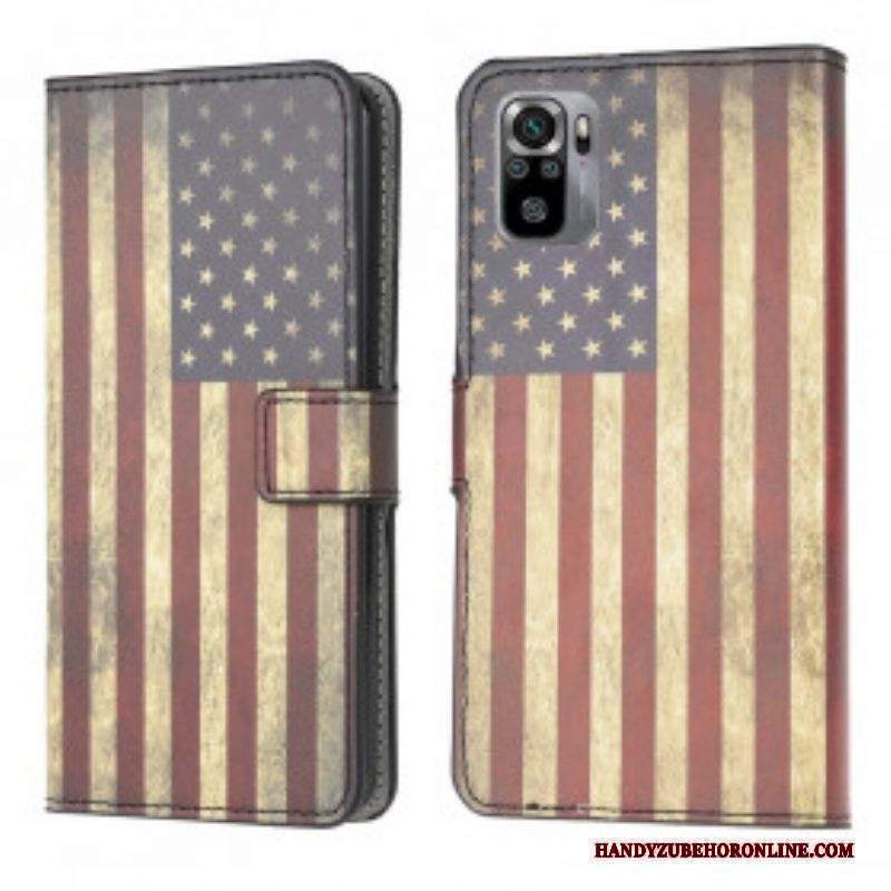 Custodia in pelle Xiaomi Redmi Note 10 / 10S Bandiera Americana