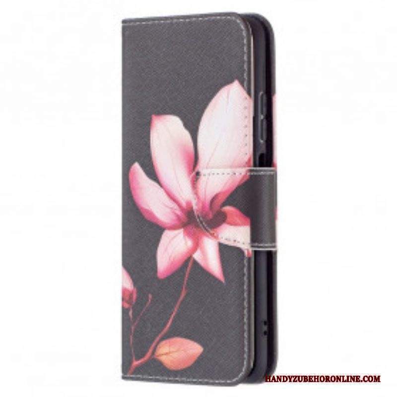 Custodia in pelle Xiaomi Redmi Note 10 / 10S Fiore Rosa