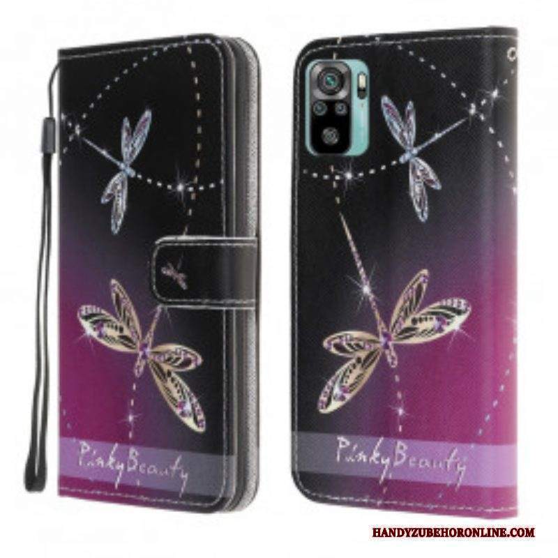 Custodia in pelle Xiaomi Redmi Note 10 / 10S Libellule Strappy