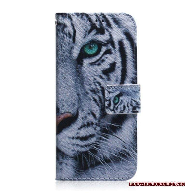 Custodia in pelle Xiaomi Redmi Note 10 5G Faccia Da Tigre