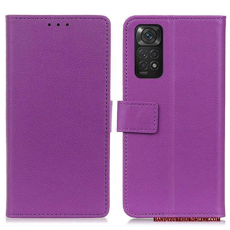 Custodia in pelle Xiaomi Redmi Note 11 / 11S Ecopelle Premium Litchi