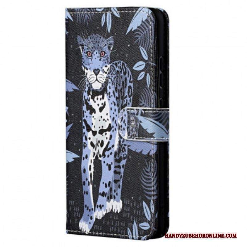 Custodia in pelle Xiaomi Redmi Note 11 / 11S Leopardo Con Spalline