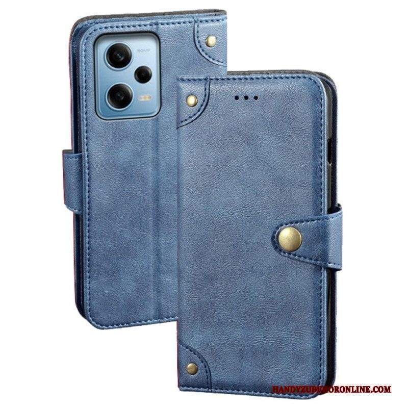 Custodia in pelle Xiaomi Redmi Note 12 Pro Bottone Magnetico