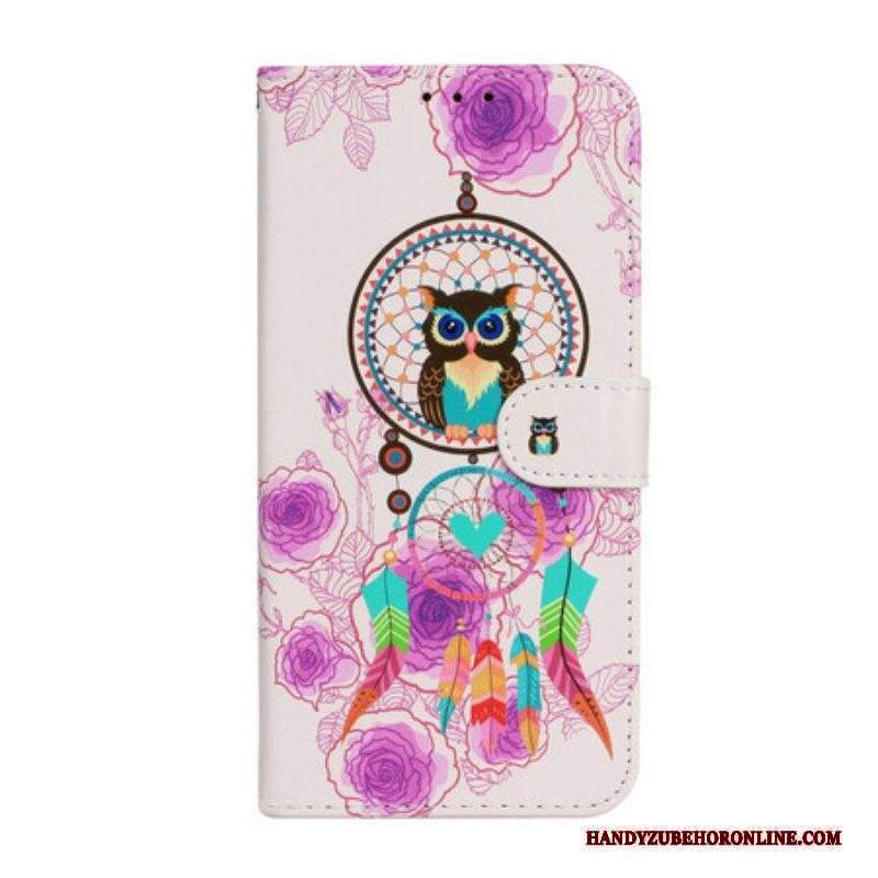 Custodia in pelle iPhone 13 Mini Civetta Gufo Mandala