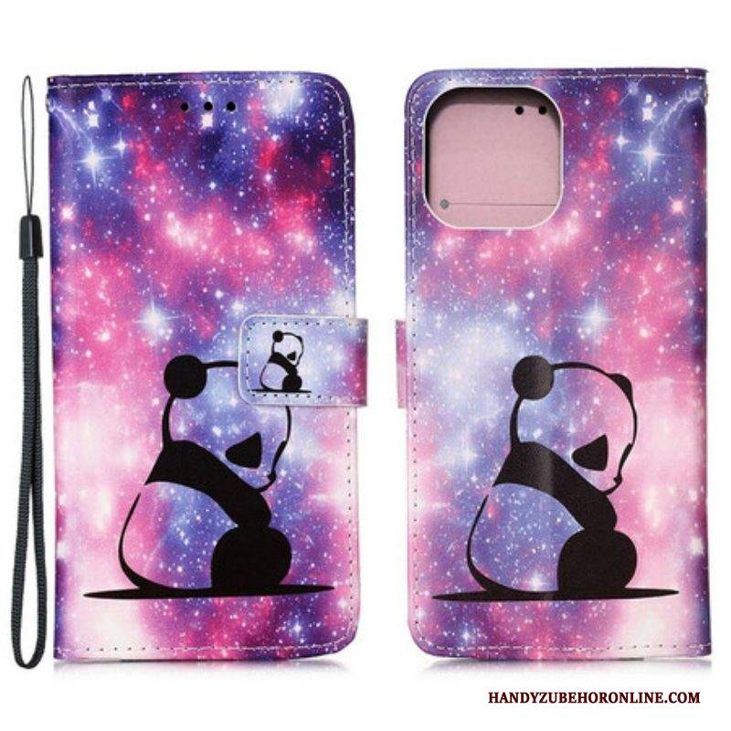 Custodia in pelle iPhone 13 Mini Galassia Panda