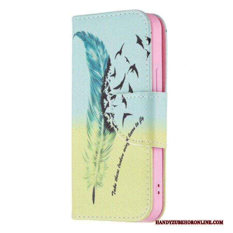 Custodia in pelle iPhone 13 Mini Impara A Volare