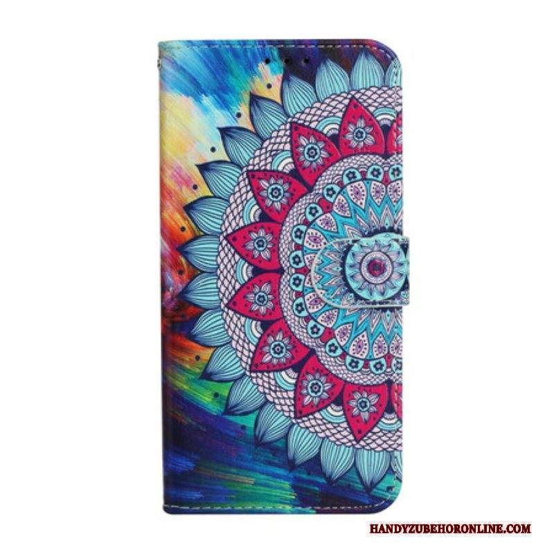 Custodia in pelle iPhone 13 Mini Mandala Ultra Colorato