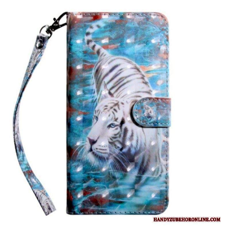 Custodia in pelle iPhone 13 Mini Punto Luminoso Lucien La Tigre