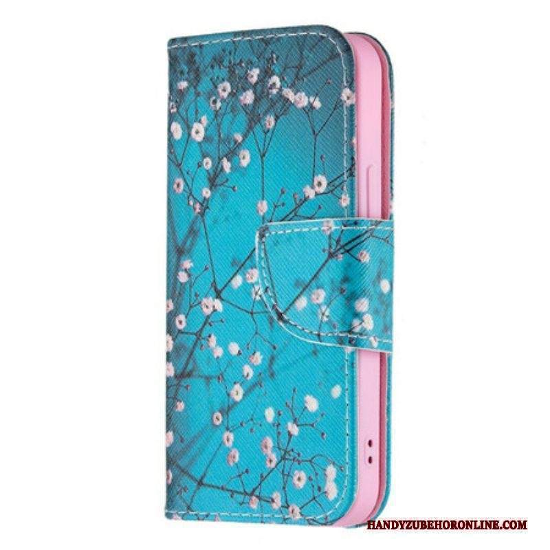 Custodia in pelle iPhone 13 Mini Ramo Fiorito