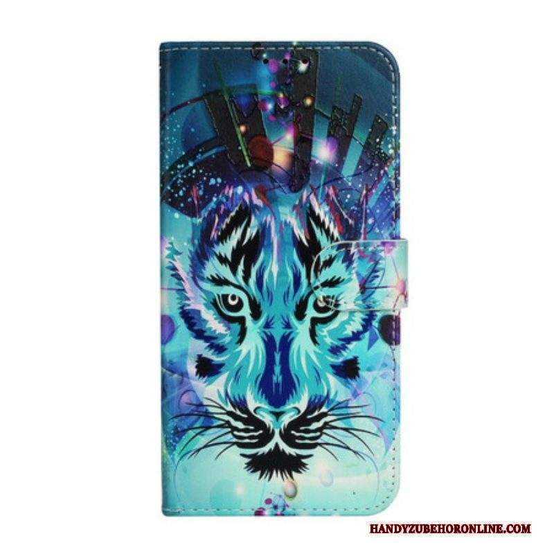 Custodia in pelle iPhone 13 Mini Tigre Di Ghiaccio