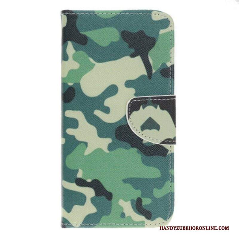 Custodia in pelle iPhone 13 Pro Camuffamento Militare