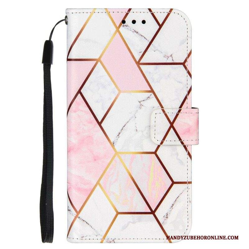 Custodia in pelle iPhone 13 Pro Marmo Geometrico