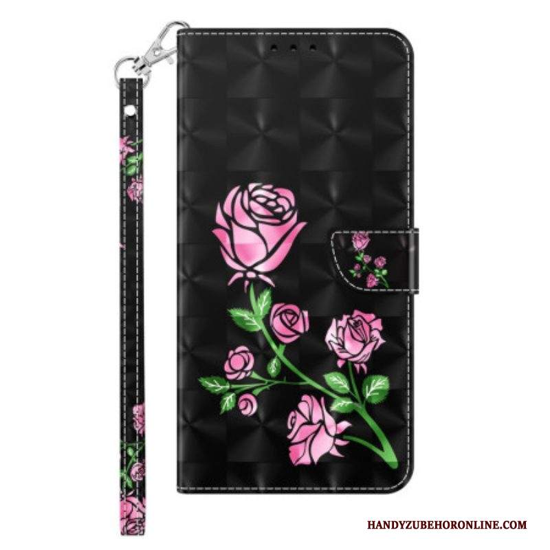 Custodia in pelle iPhone 14 Cinturino Rose