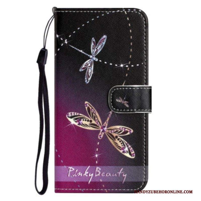 Custodia in pelle iPhone 14 Plus Libellule Strappy