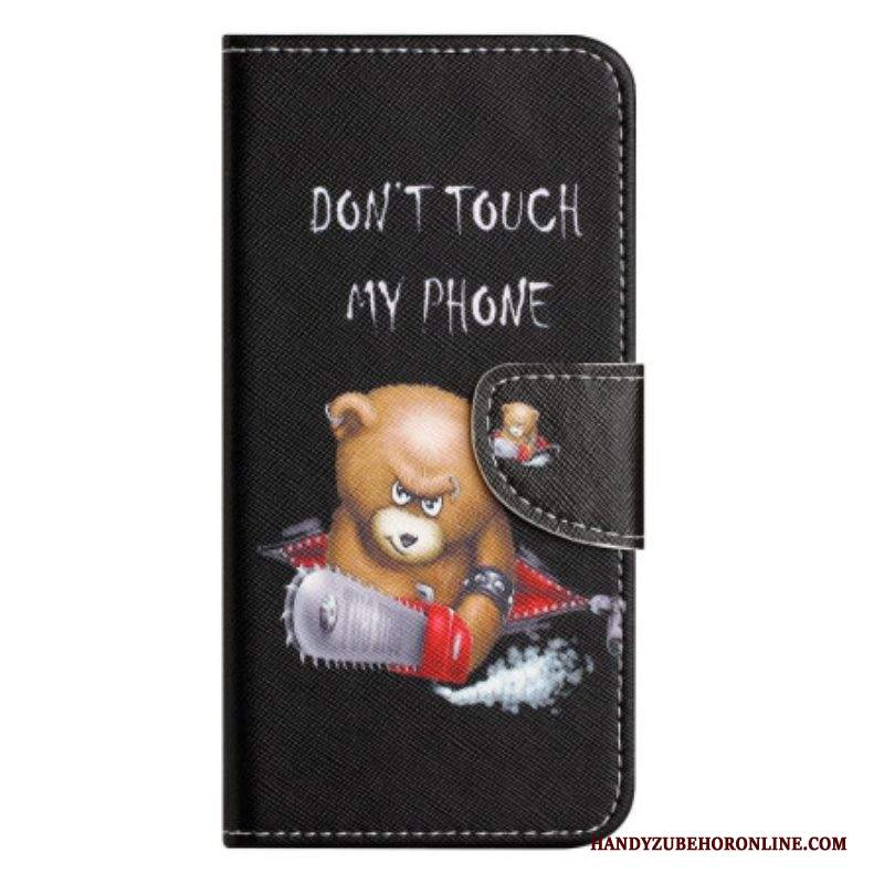 Custodia in pelle iPhone 14 Plus Orso Pericoloso