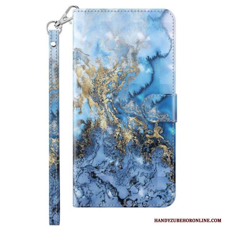 Custodia in pelle iPhone 15 Plus Design 3d Con Cinturino